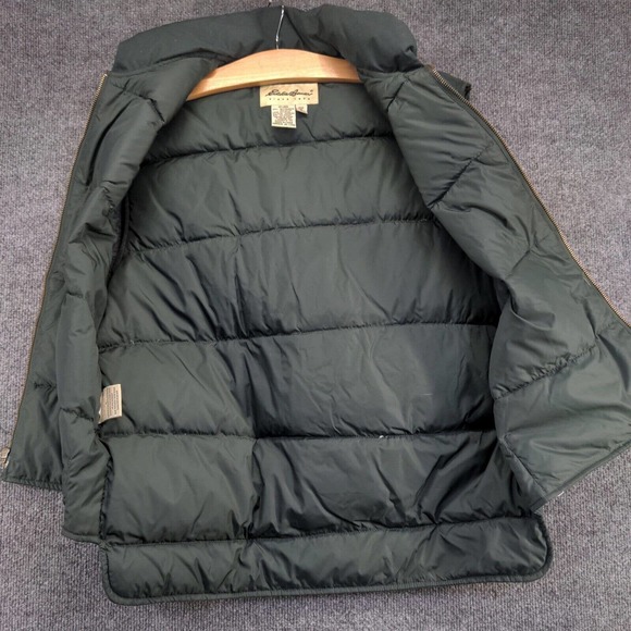 Eddie Bauer Men's Full Zip Down Puffer Vest Green Medium Mock Neck Lined - Picture 6 of 14
